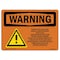 Signmission OSHA Warning Sign, 7" Height, Moving Gate Can Cause Serious Injury, Landscape, WS-D-L-12686 OS-WS-D-710-L-12686 - alternate 1